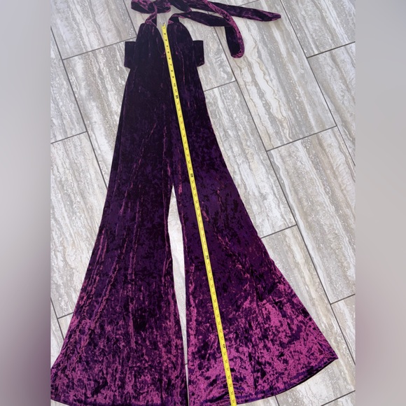 NEW Warrior Within Designs LARGE Women’s Purple Velvet Flare Jumpsuit Onesie - Picture 3 of 10